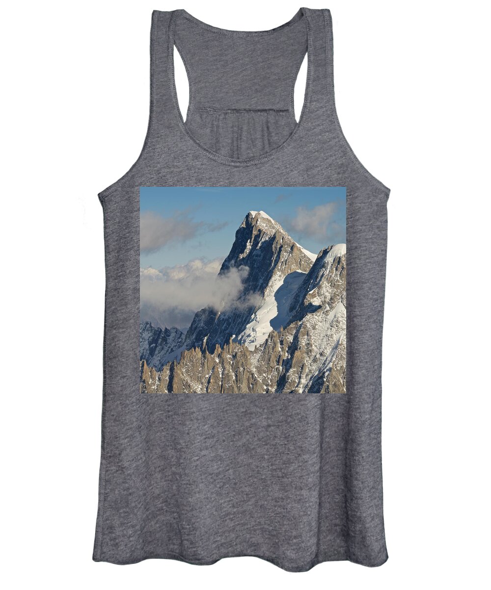 Aiguille Du Midi Women's Tank Top featuring the photograph Mont Blanc Du Tacul by Stephen Taylor