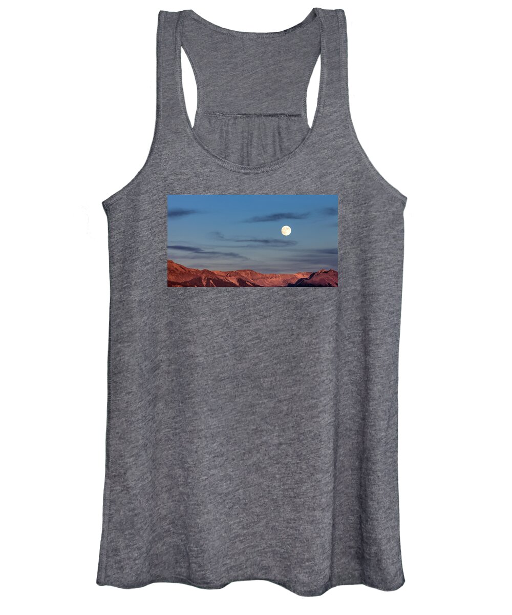 Moon Women's Tank Top featuring the photograph Moonrise With Afterglow by Denise Bush