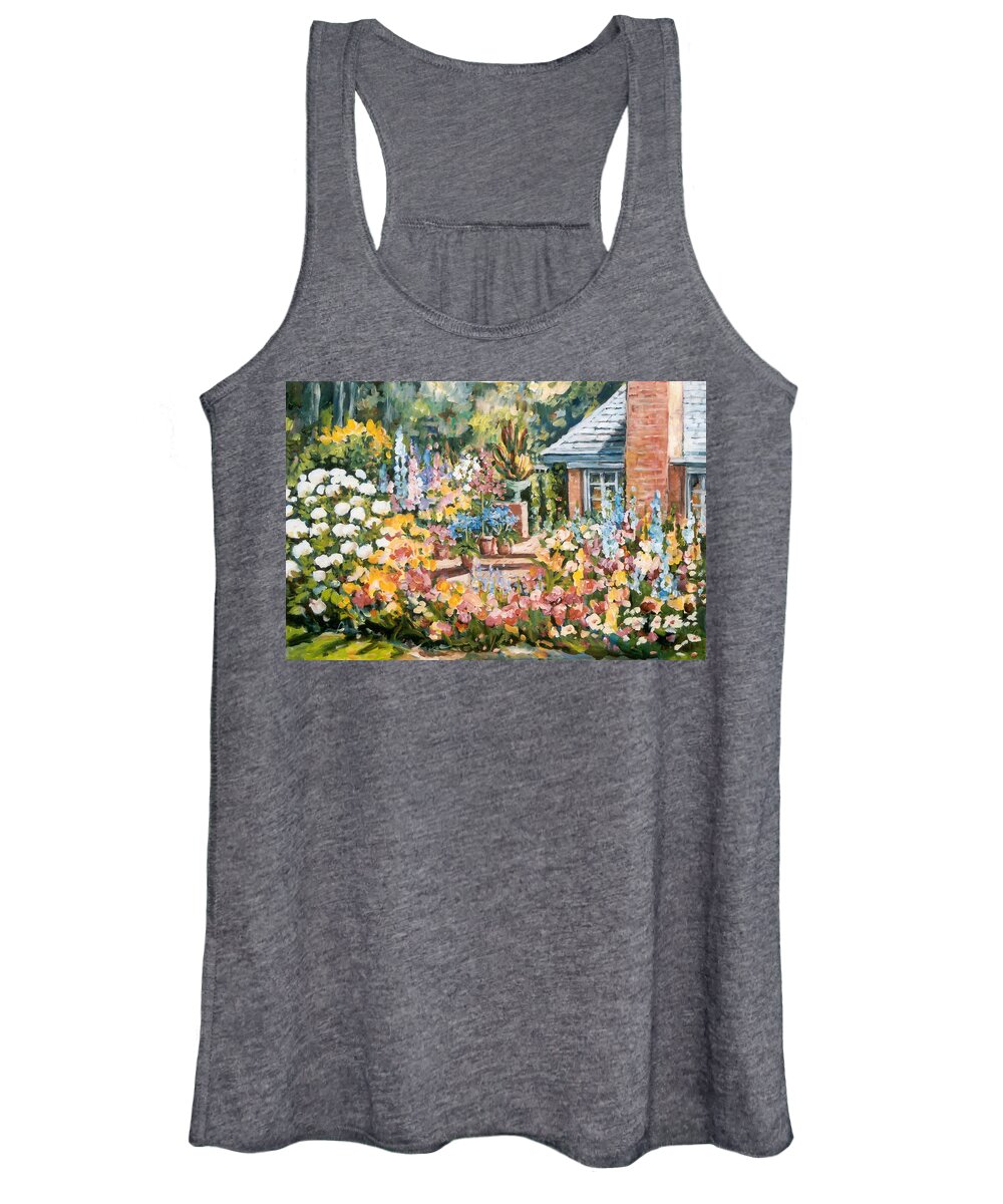 Ingrid Dohm Women's Tank Top featuring the painting Moore's Garden by Ingrid Dohm