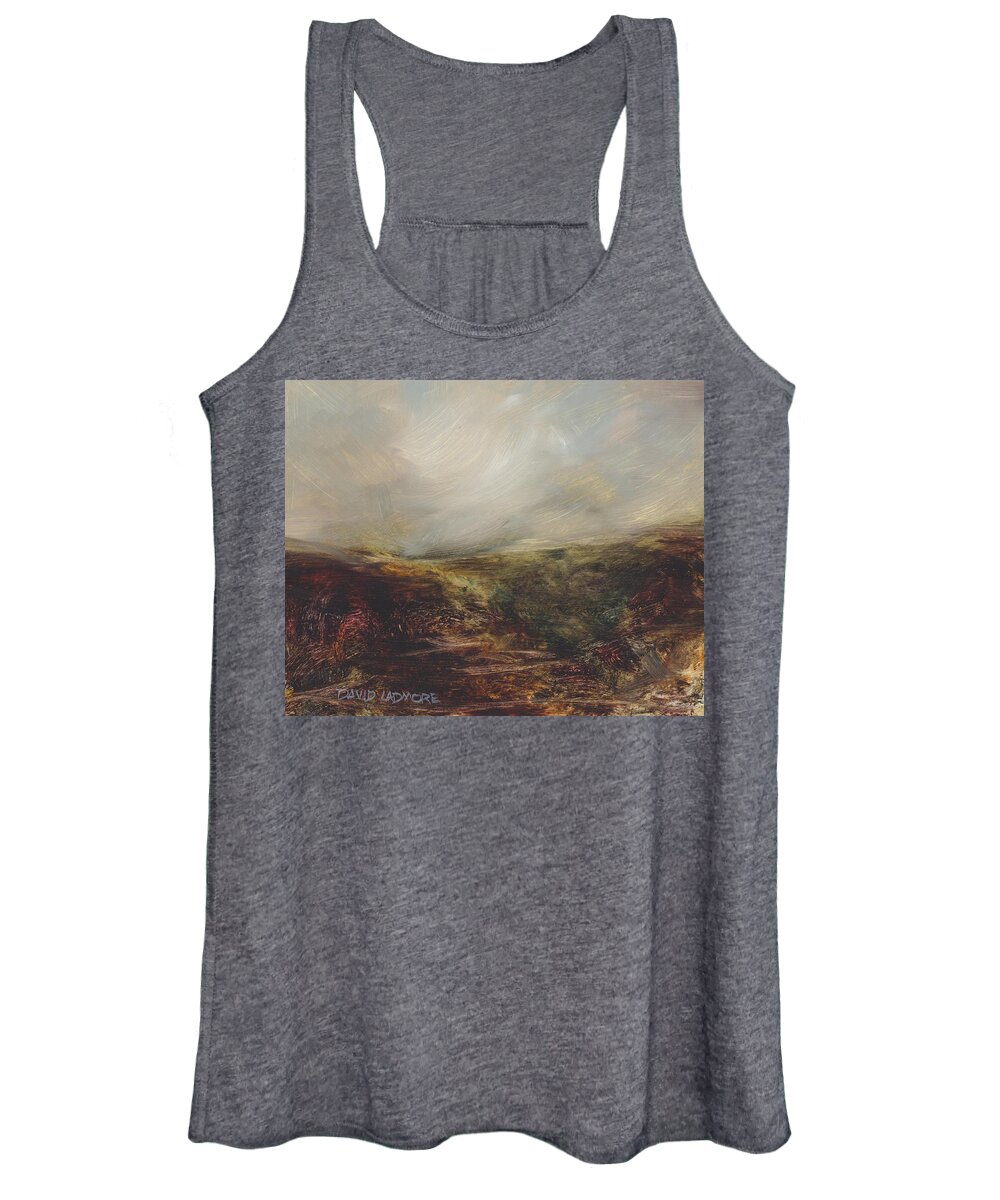 Moorland Women's Tank Top featuring the painting Moorland 76 by David Ladmore