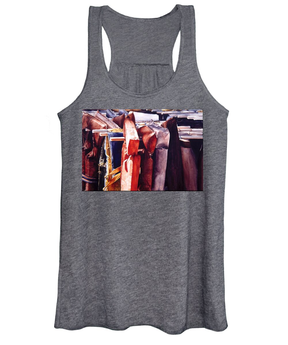 Landscape Women's Tank Top featuring the painting More PFD by Barbara Pease