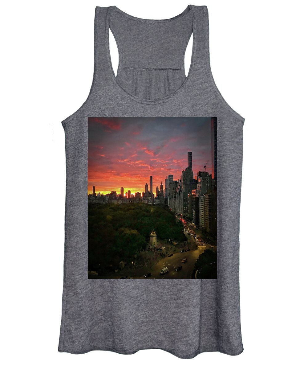 Central Park Women's Tank Top featuring the photograph Morning in the City by Frank Mari