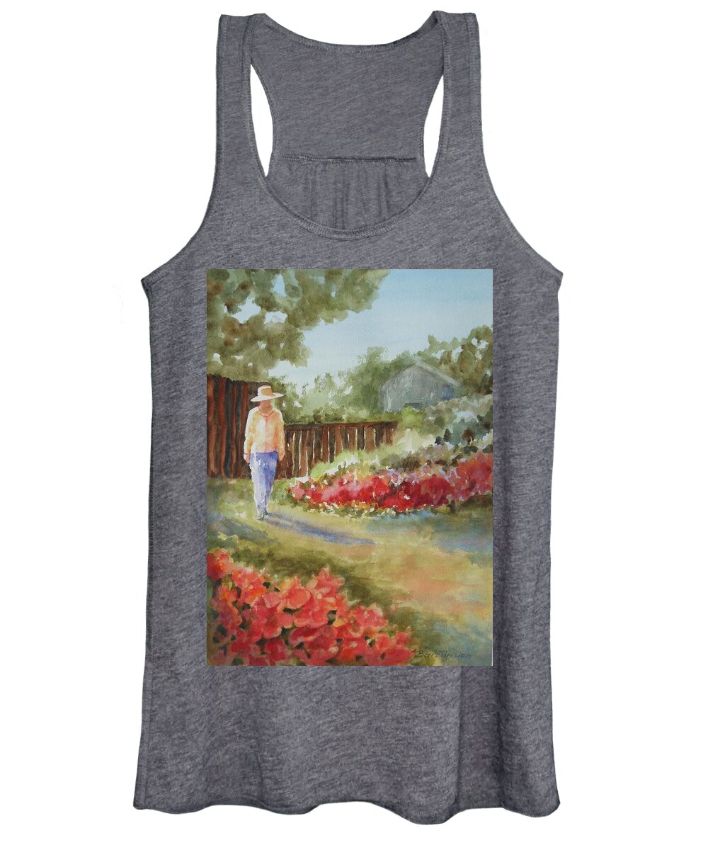 Garden Women's Tank Top featuring the painting Morning in the Garden by Barbara Parisien