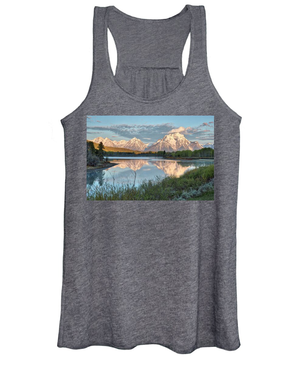 Sunrise Women's Tank Top featuring the photograph Morning Light at Oxbow Bend by Joe Paul