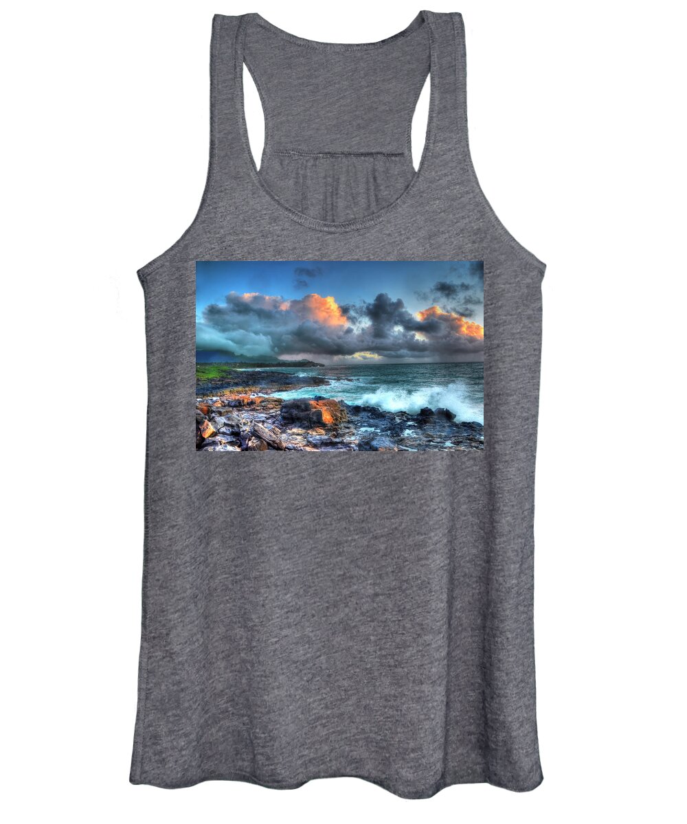 Landscape Women's Tank Top featuring the photograph Morning Storm Poipu Kauai by Lawrence Knutsson
