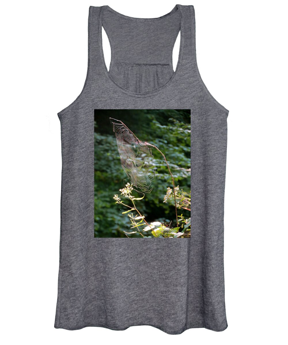 Spiders Women's Tank Top featuring the photograph Morning Web by Azthet Photography