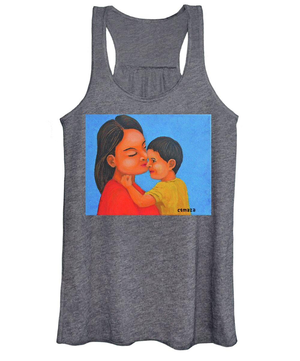 Mother Women's Tank Top featuring the painting Mother and Son by Cyril Maza