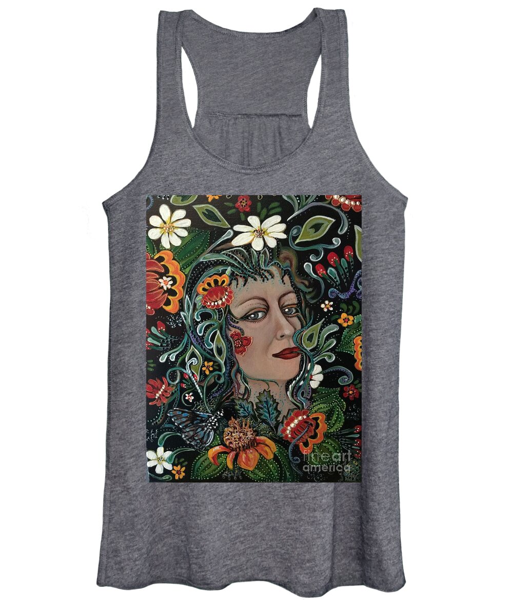 Flowers Women's Tank Top featuring the painting Mother Nature by Linda Markwardt