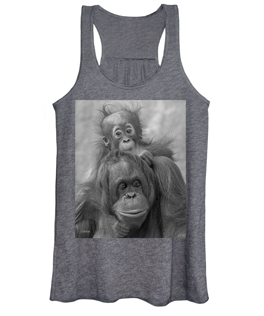 Orangutan Women's Tank Top featuring the photograph Motherhood 14 by Larry Linton