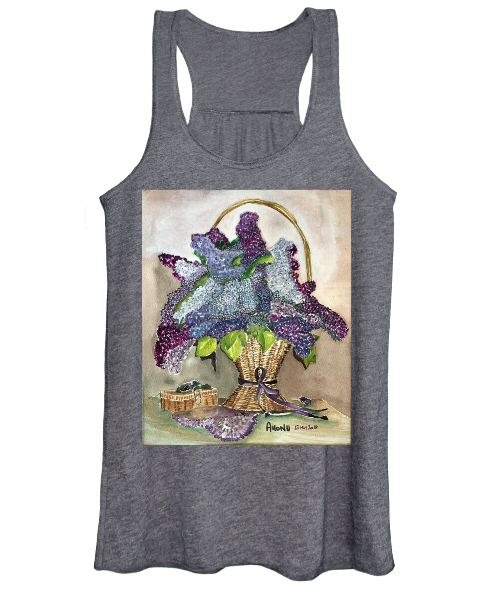 Lilac Women's Tank Top featuring the painting Mothers Day Lilacs by AHONU Aingeal Rose