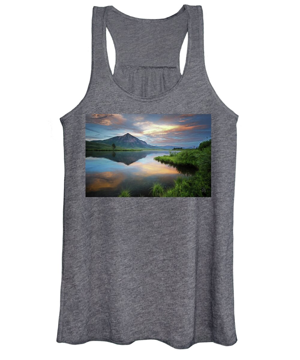 Colorado Women's Tank Top featuring the photograph Mt Crested Butte - Evening by Debra Boucher