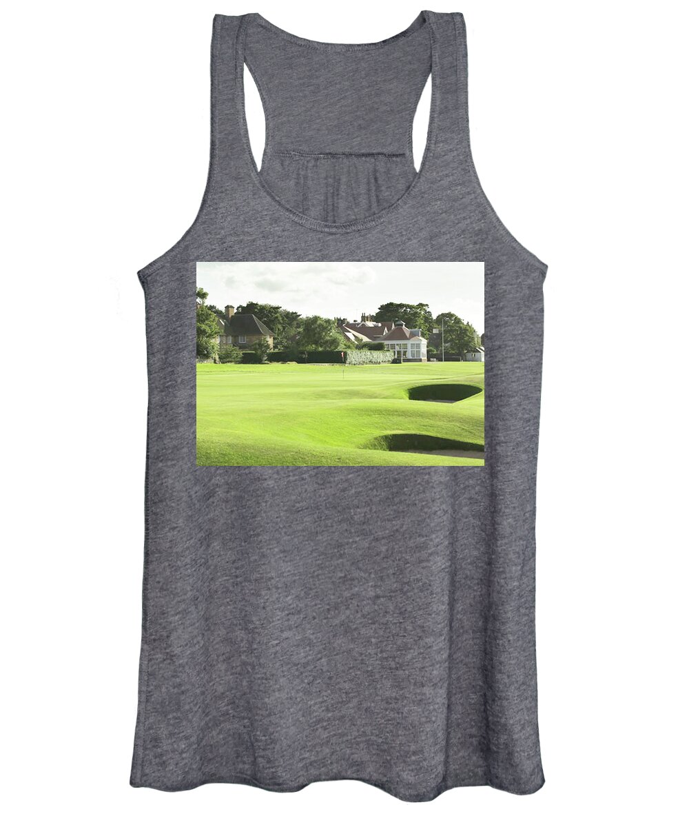 Muirfield Women's Tank Top featuring the photograph Muirfield Scotland 9th hole by Imagery-at- Work