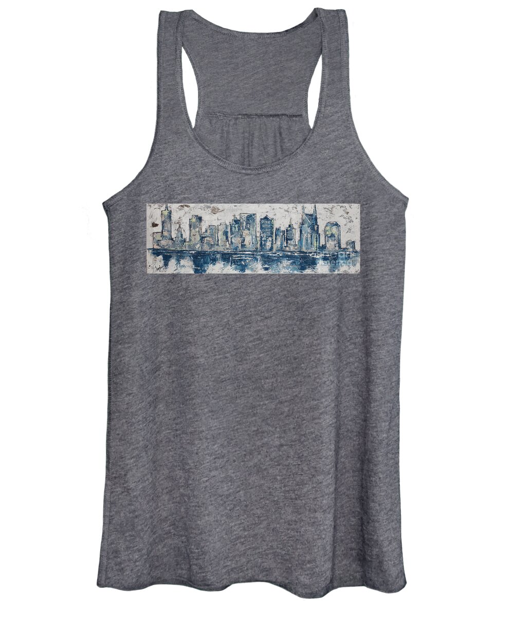 Nashville Women's Tank Top featuring the painting Nashville in Blues by Kirsten Koza Reed