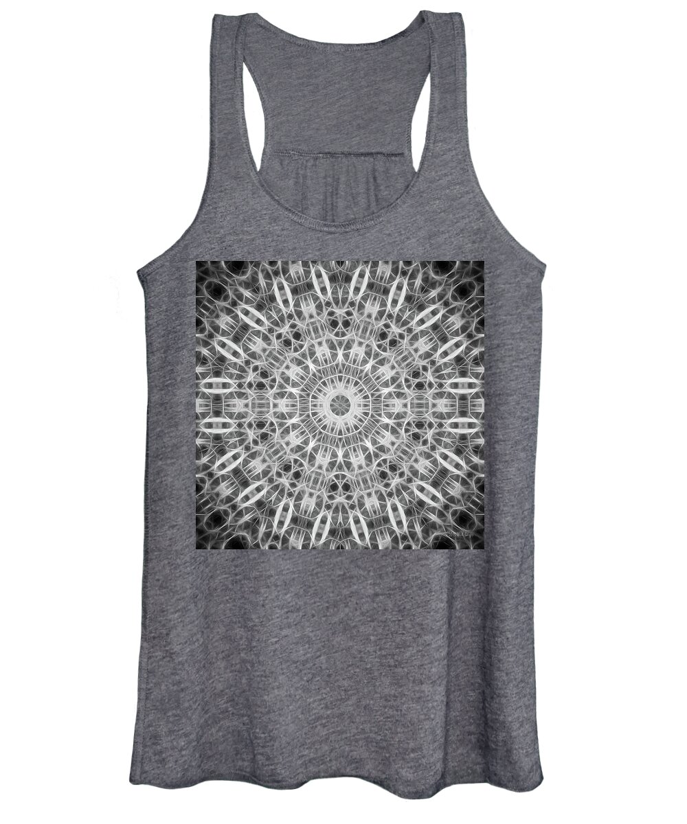 Tao Women's Tank Top featuring the digital art Neon Manadala, Nbr 19P by Will Barger