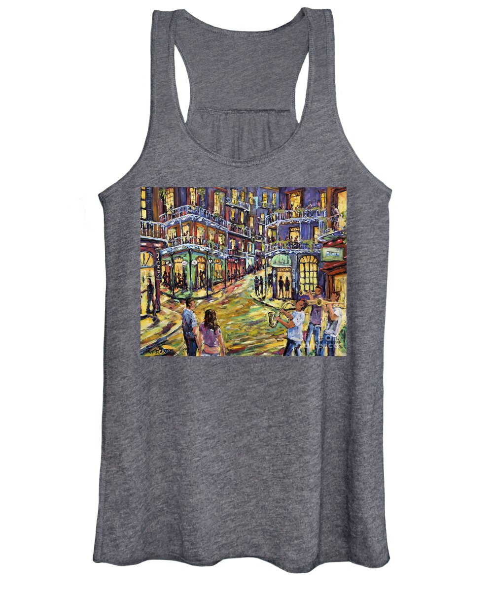 Canadian Women's Tank Top featuring the painting New Orleans Jazz Night by Prankearts Fine Art by Richard T Pranke