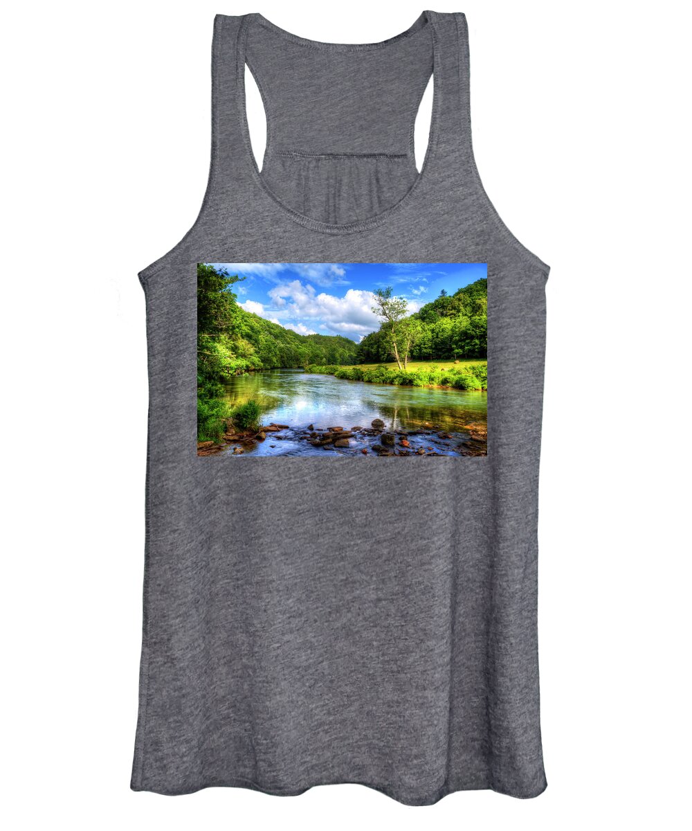 New River Women's Tank Top featuring the photograph New River Summer by Dale R Carlson