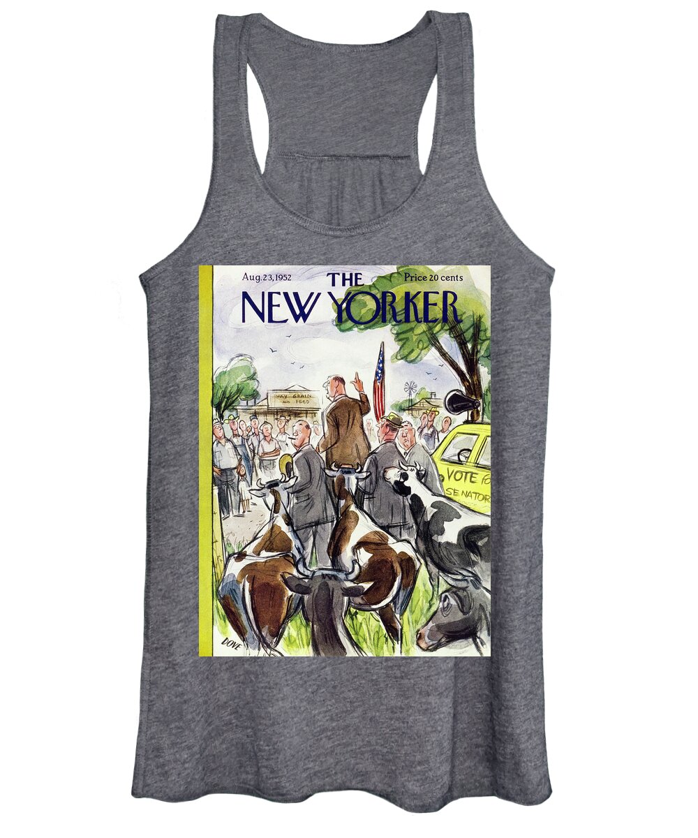 Politician Women's Tank Top featuring the painting New Yorker August 23 1952 by Leonard Dove
