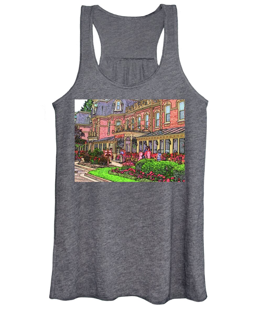 Niagara On The Lake Women's Tank Top featuring the digital art Niagara On The Lake - Prince Of Wales Hotel by Leslie Montgomery