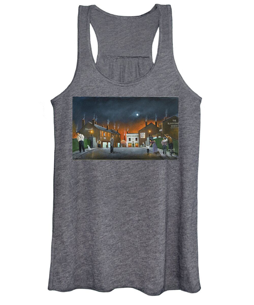 England Women's Tank Top featuring the painting Night Scene At The Black Country Museum - England by Ken Wood