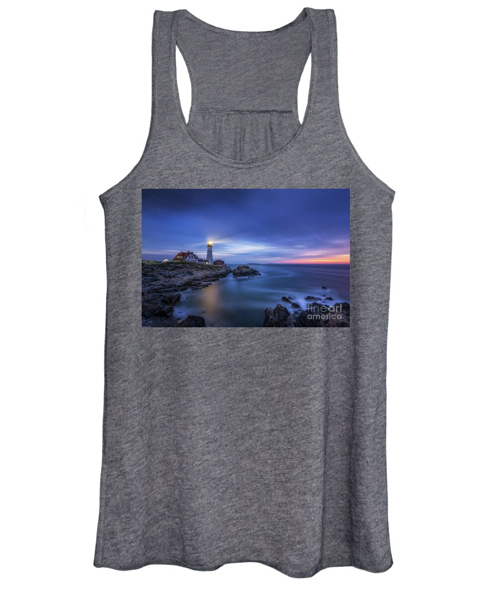 Cape Elizabeth Women's Tank Top featuring the photograph Night Watch by Michael Ver Sprill