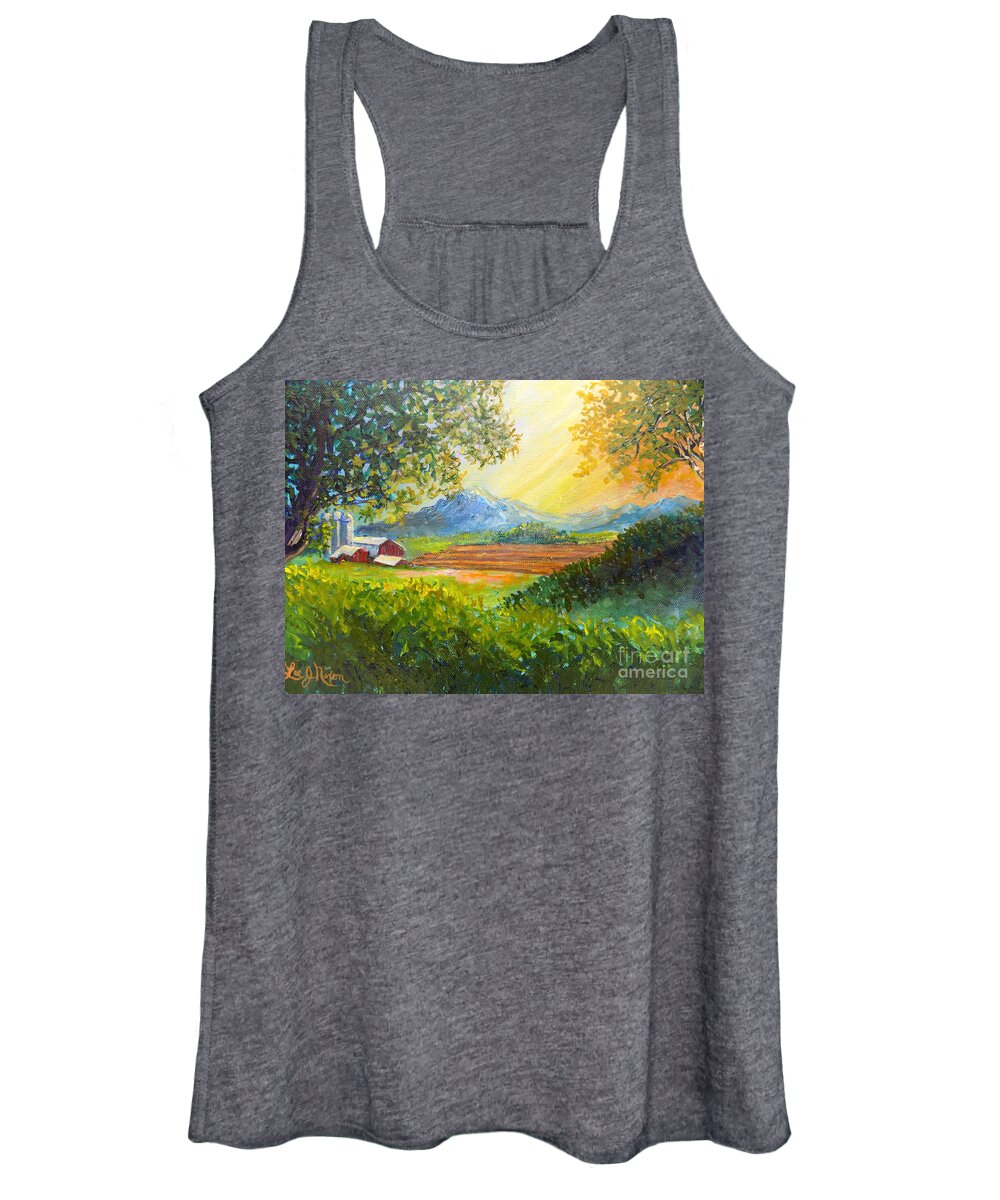 Acrylics Women's Tank Top featuring the painting Nixon's Majestic Farm View by Lee Nixon