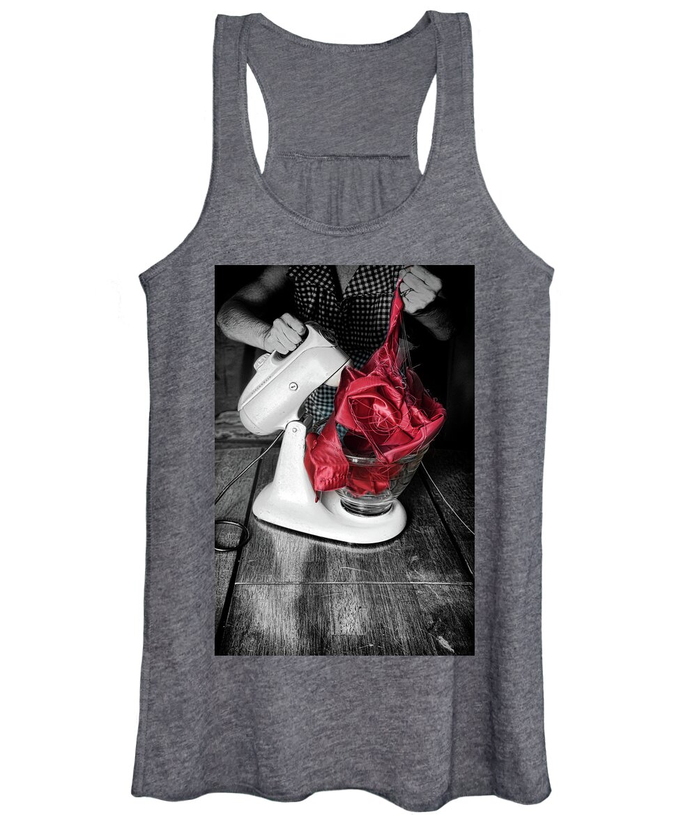 Red Women's Tank Top featuring the photograph No Guts No Glory by Sharon Popek