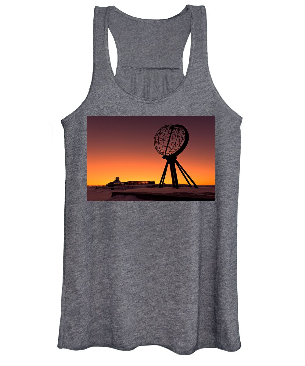 Longitude Women's Tank Top featuring the photograph North Cape Norway at the northernmost point of Europe by U Schade