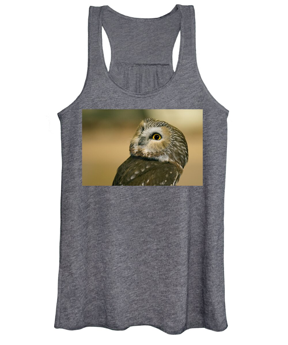 Owl Migration Women's Tank Top featuring the photograph Northern Saw-whet Owl by Jim Zablotny
