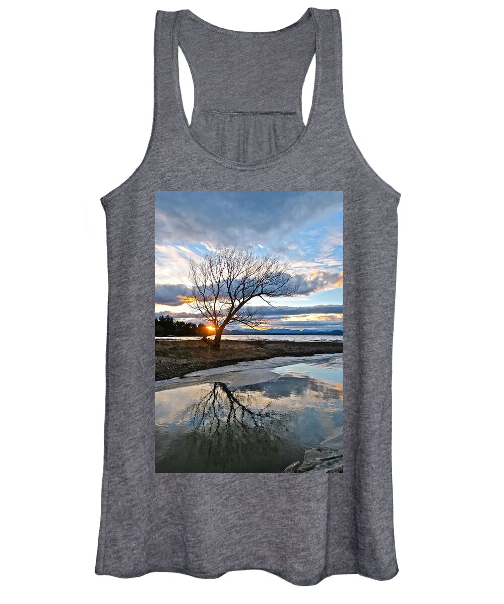 Lake Champlain Women's Tank Top featuring the photograph Notice by Mike Reilly