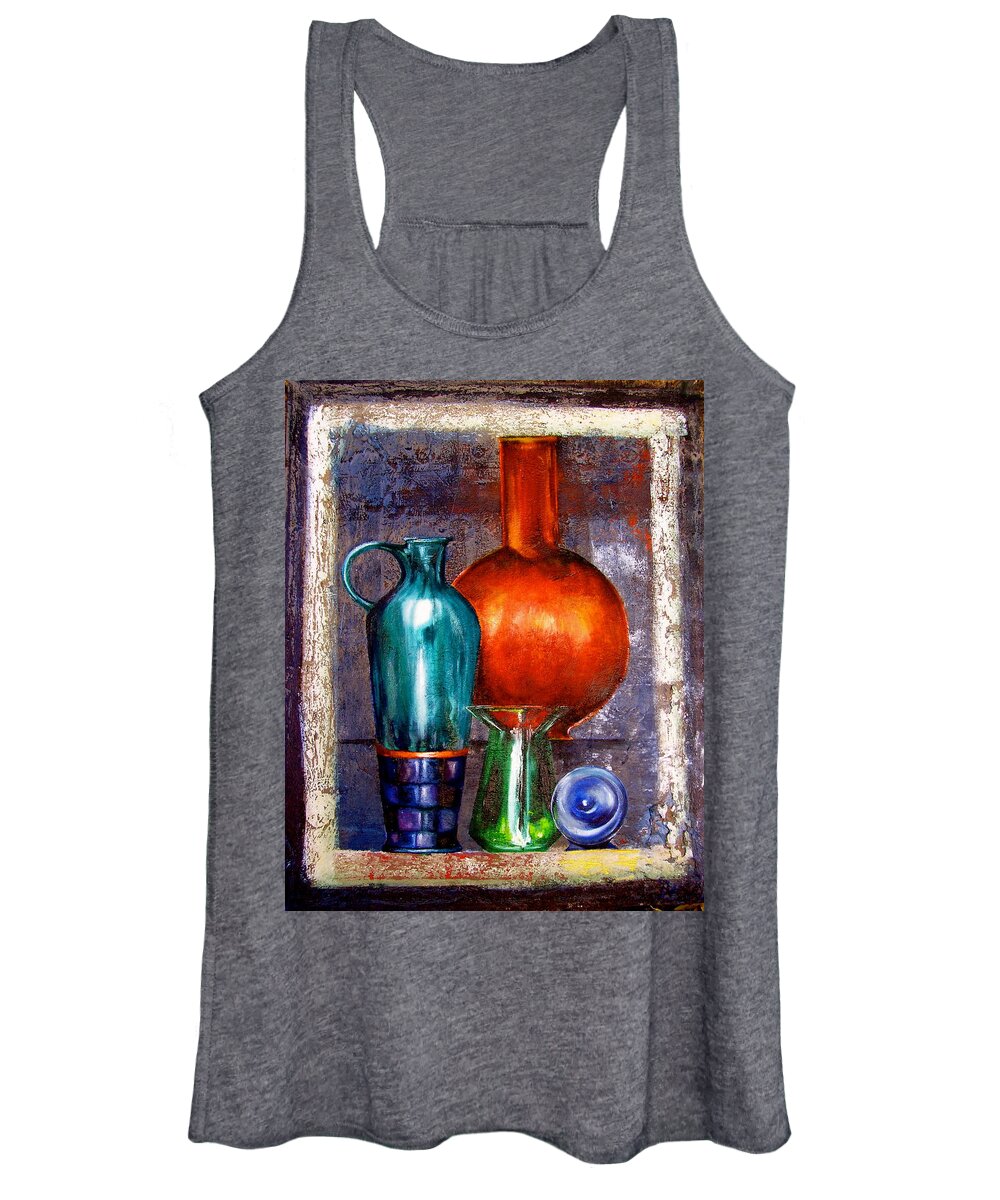Painting Women's Tank Top featuring the painting Objects by Laura Pierre-Louis