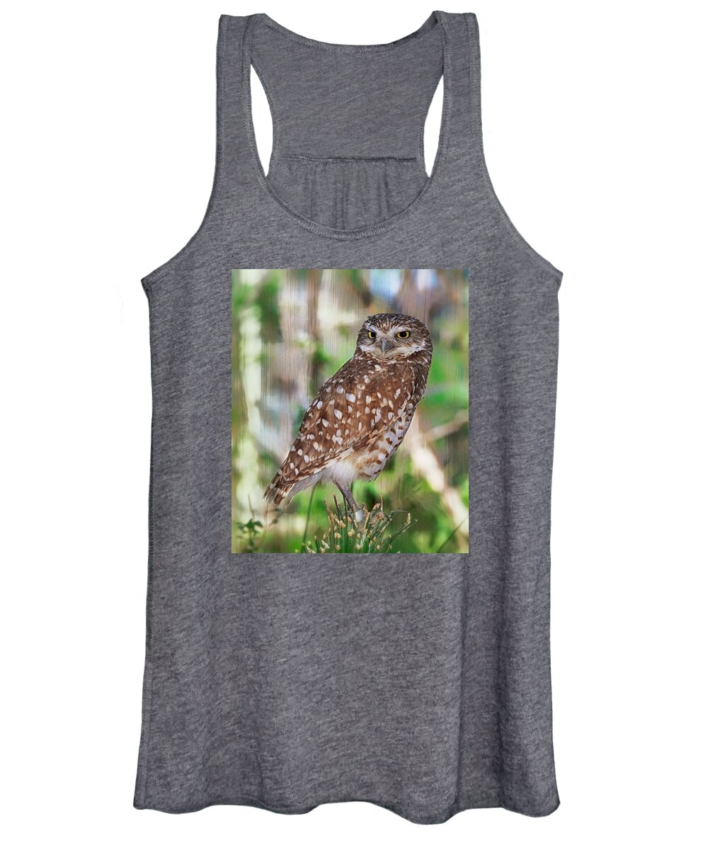 Owls Women's Tank Top featuring the photograph Observer by Elaine Malott