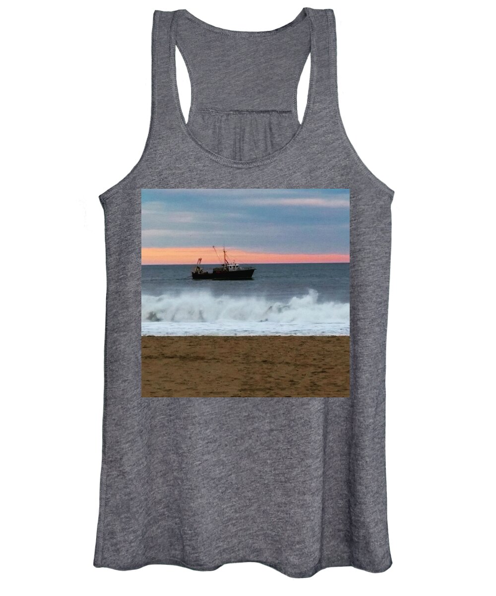 Ocean Women's Tank Top featuring the photograph Ocean Tug in the Storm by Vic Ritchey