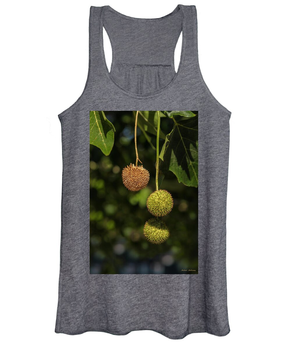 Sycamore Balls Women's Tank Top featuring the photograph Odd Ball Out by Michael McKenney