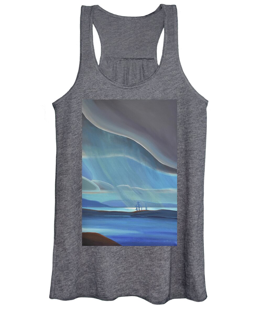 Group Of Seven Women's Tank Top featuring the painting Ode to the North II - RH Panel by Barbel Smith