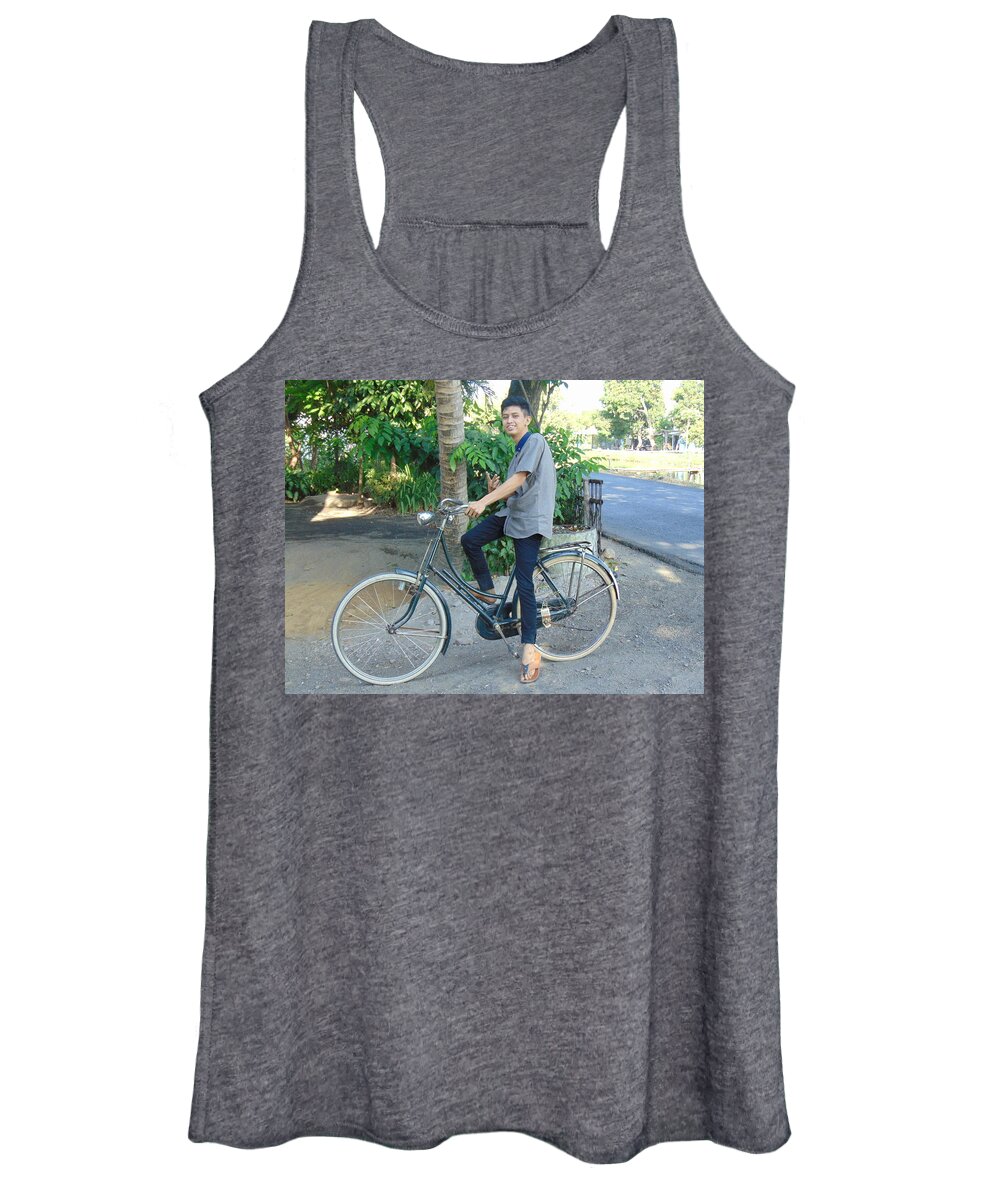 Bicycle Women's Tank Top featuring the photograph Old Bicycle modern look by Muhammad Zamroni
