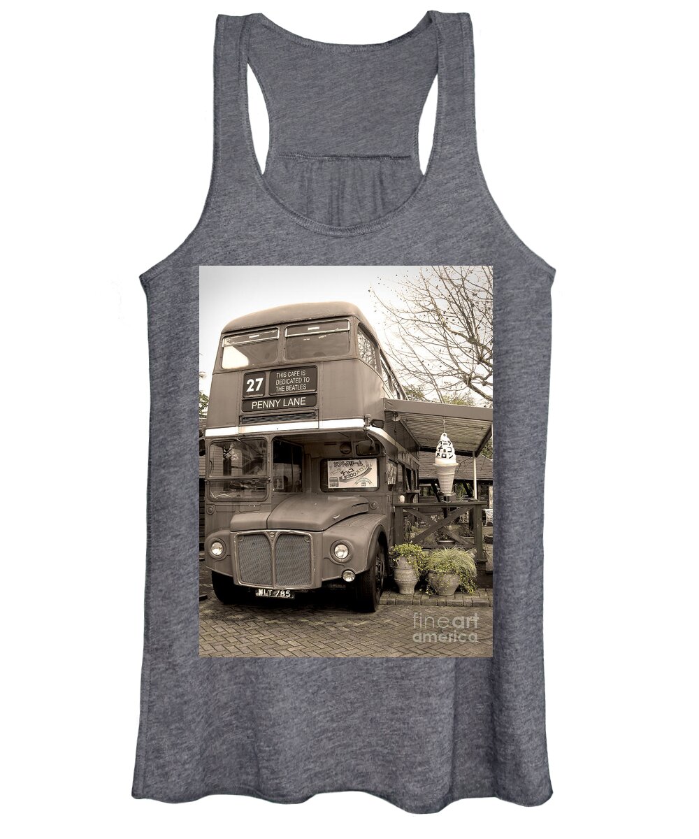 The Beatles Women's Tank Top featuring the photograph Old Bus Cafe by Eena Bo