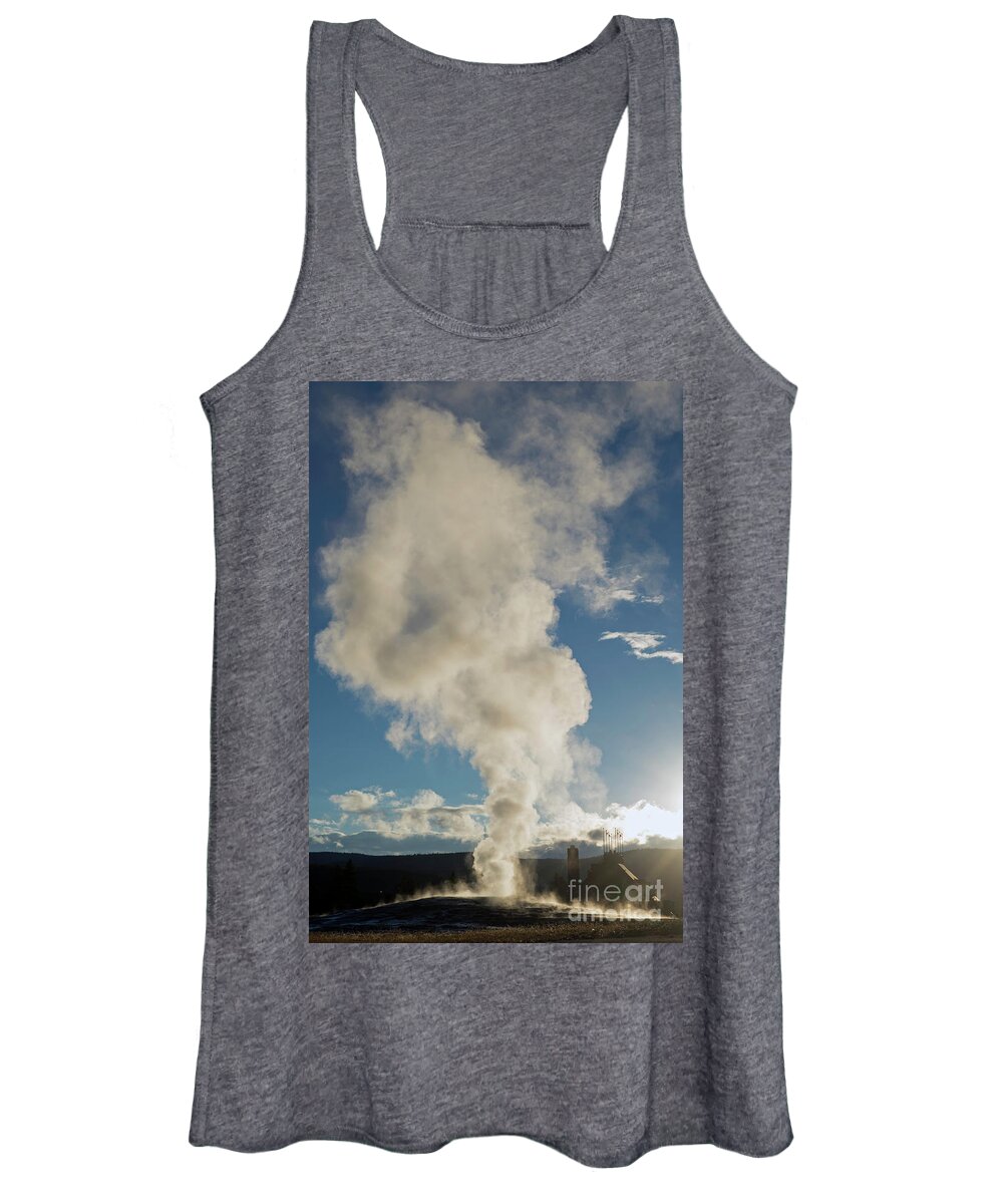 Old Faithfull Women's Tank Top featuring the photograph Old Faithfull by Cindy Murphy - NightVisions