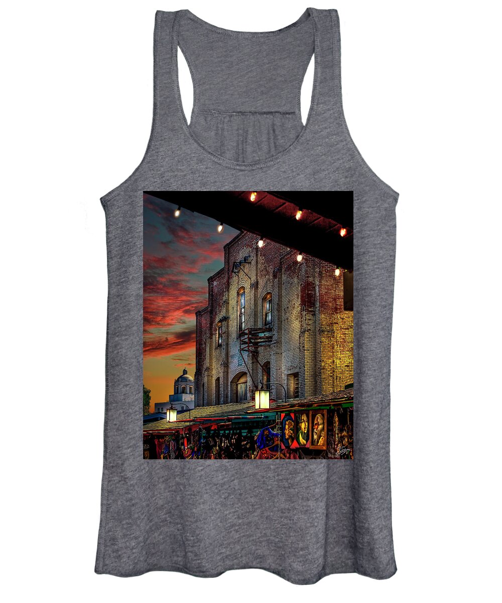 Olvera Street Women's Tank Top featuring the photograph Olvera Street Market by Endre Balogh