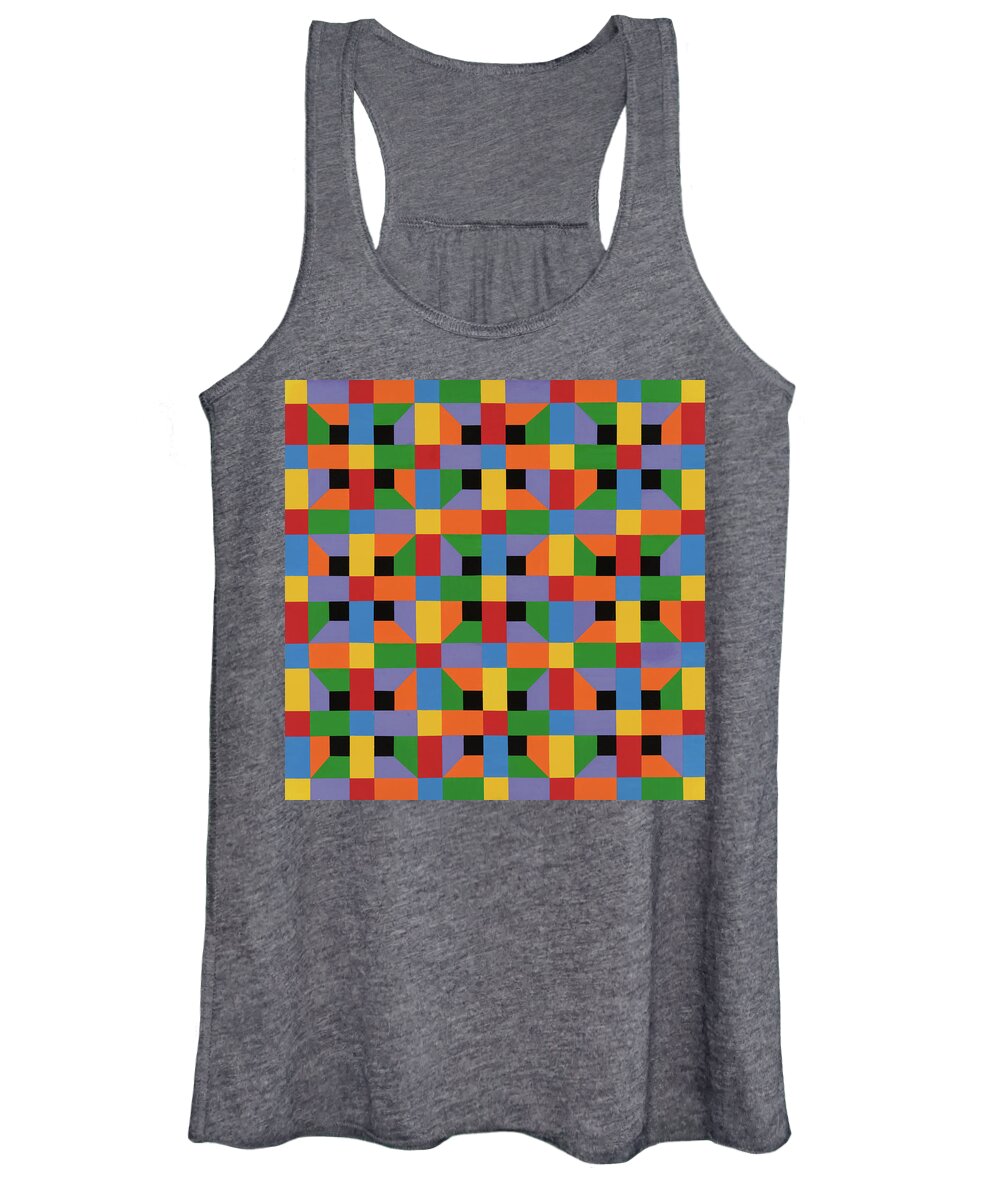 Abstract Women's Tank Top featuring the painting Open Quadrilateral Lattice by Janet Hansen