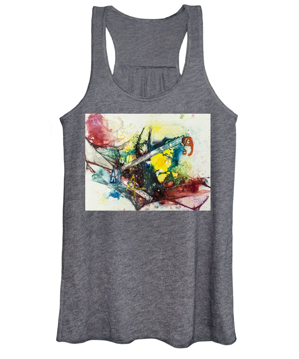 Abstract Women's Tank Top featuring the painting Opine by Gary DeBroekert