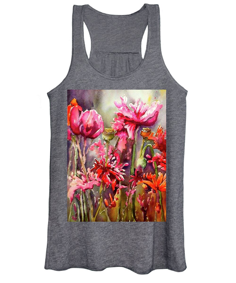 Poppies Women's Tank Top featuring the painting Opium Poppies by Georgia Mansur