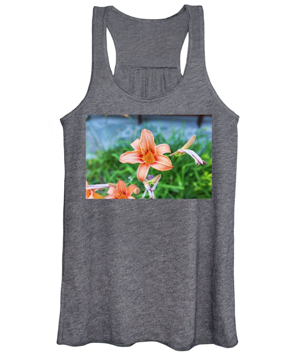 Flower Women's Tank Top featuring the photograph Orange Daylily by D K Wall