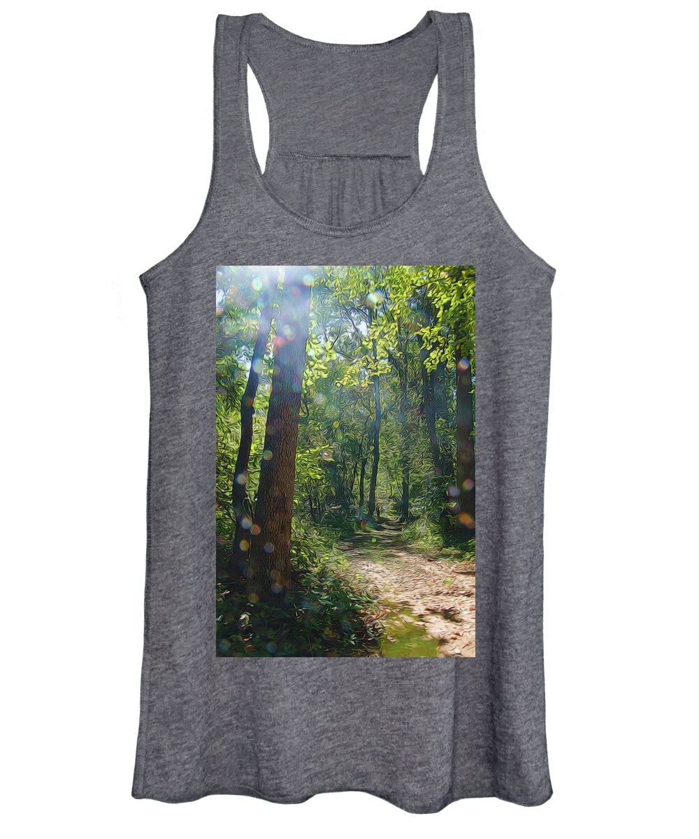 Orbs Women's Tank Top featuring the photograph Orbs in the Woods by Beth Venner