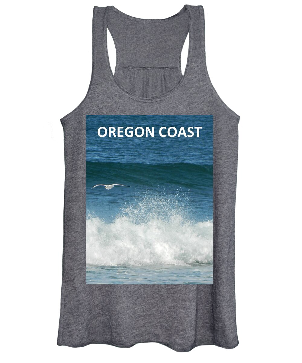Seagulls Women's Tank Top featuring the photograph Oregon Coast Flying Seagull by Gallery Of Hope 