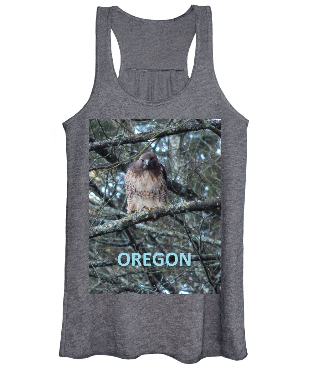 Nature Women's Tank Top featuring the photograph Oregon Hawk by Gallery Of Hope 