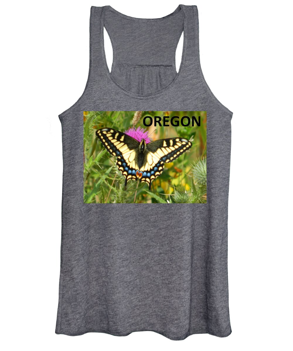 Oregon Women's Tank Top featuring the photograph Oregon Swallowtail Butterfly by Gallery Of Hope 