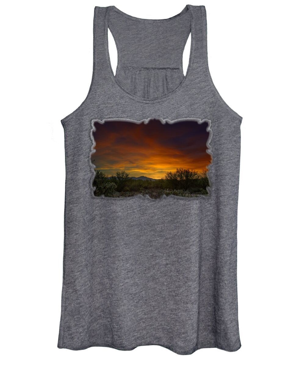 Arizona Women's Tank Top featuring the photograph Oro Valley Sunset h02 by Mark Myhaver