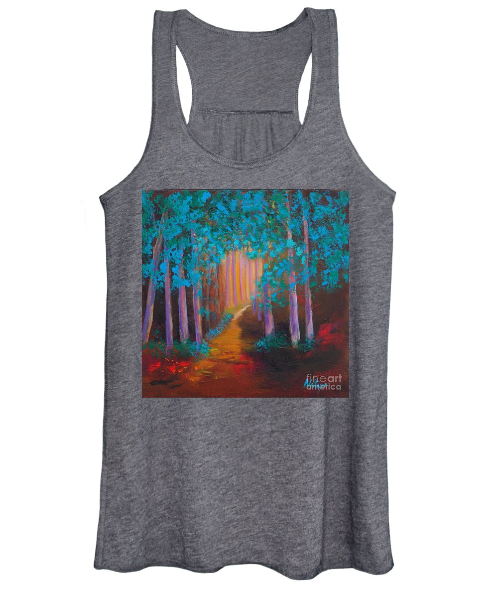 Nature Women's Tank Top featuring the painting Out of Darkness by Nataya Crow