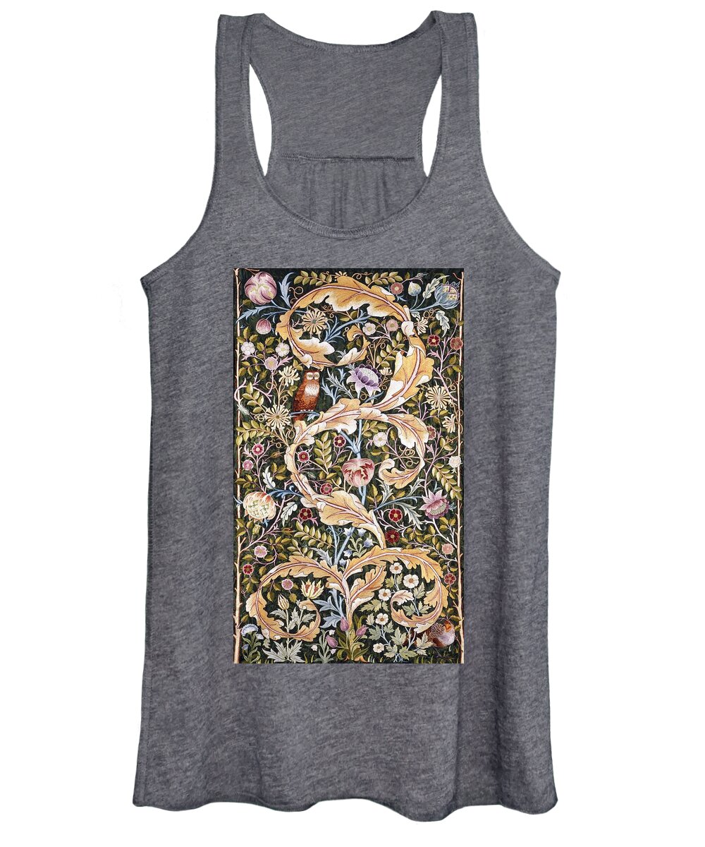 William Morris Women's Tank Top featuring the painting Owl by William Morris