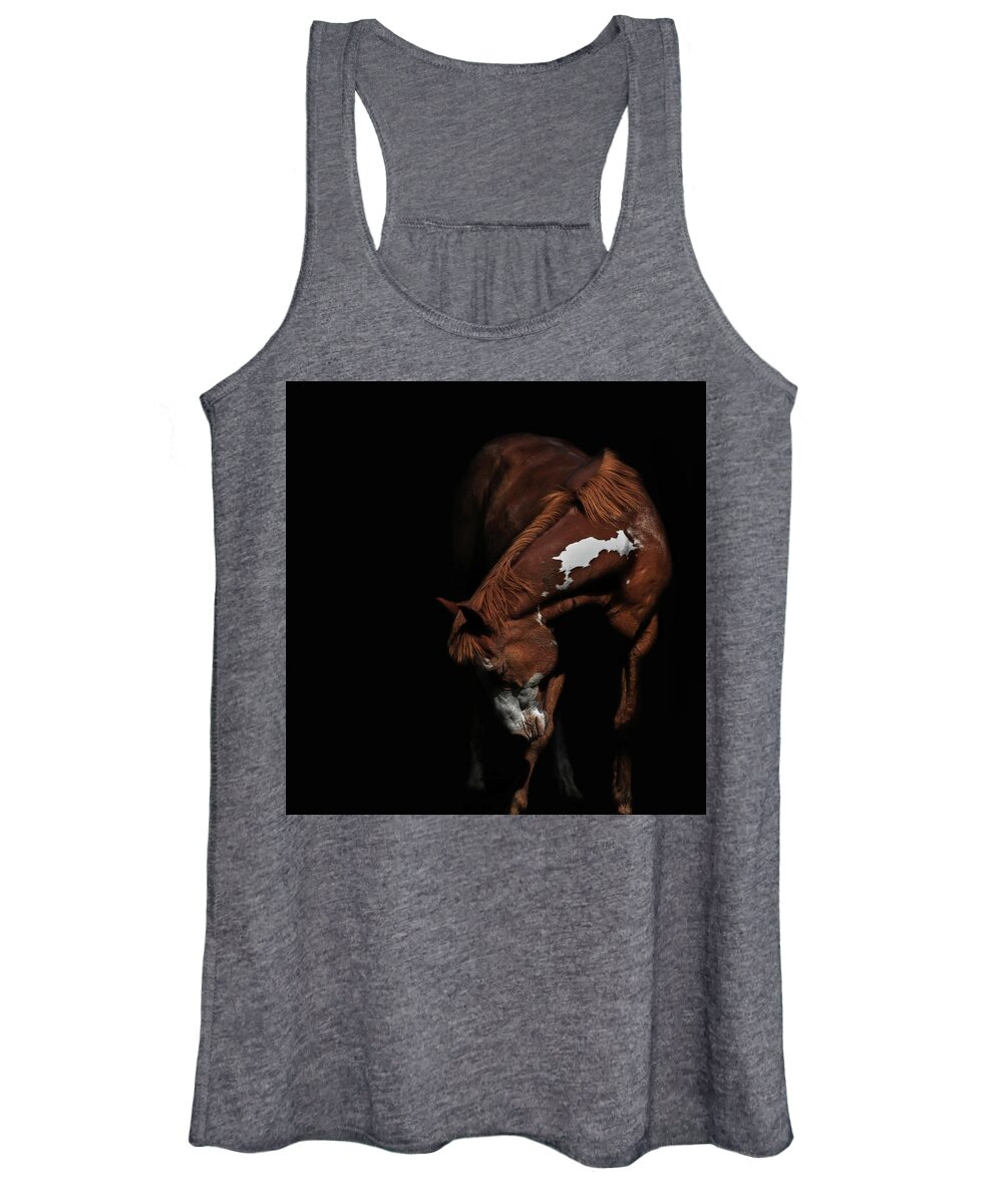 Paint Horse Women's Tank Top featuring the photograph Paint In Black II by Ryan Courson